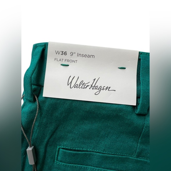 NWT Walter Hagen Men’s 9” Clubhouse Linen Shorts in Clubhouse Green in size 36 - Picture 3 of 5